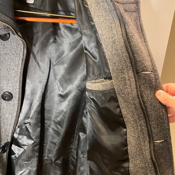 Schott Wool Coat with Knit Collar Made Canada - Picture 7 of 11